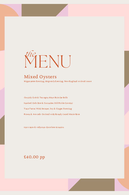 seafood bar menu