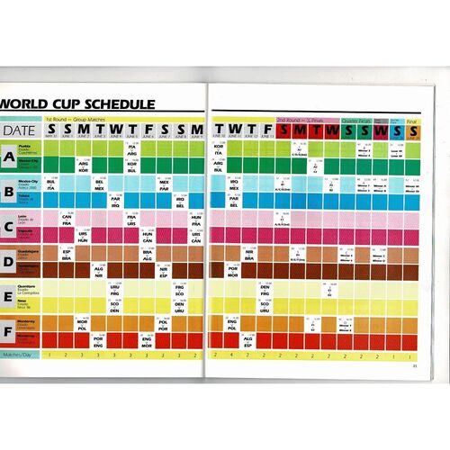 1986 World Cup official Football Programme UK Edition