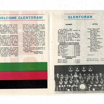 FC Steaua Buchurest v Glentoran European Cup Winners Cup Football Programme 1990/91