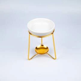 Ceramic Wax Burner with Gold Stand – Modern Wax Melter