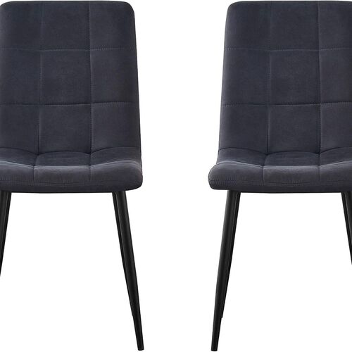 mcc direct Set of 2 Faux Matte Suede Leather Dining Chairs With metal Legs home& restaurants henri