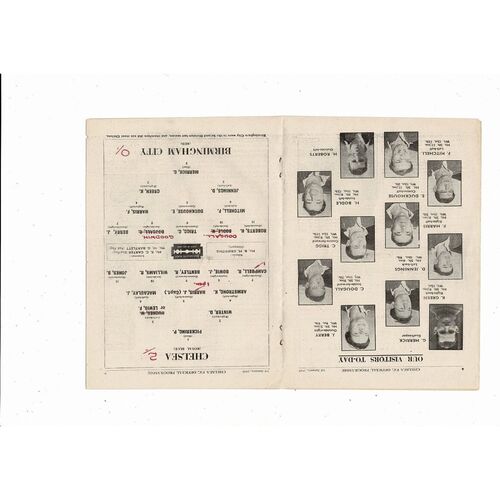 1948/49 Chelsea v Birmingham City Football Programme + Press Cuttings