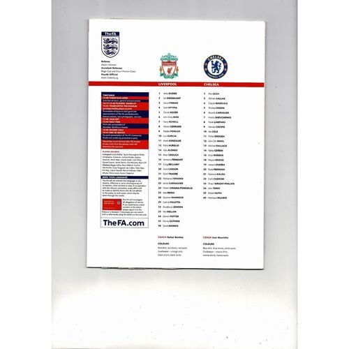 2006 Liverpool v Chelsea Charity Shield Football Programme & Press Cutting