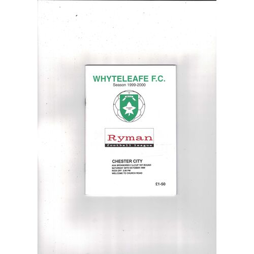 Whyteleafe v Chester City FA Cup Football Programme 1999/00