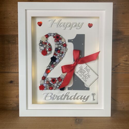 LED Happy 21 st birthday frame