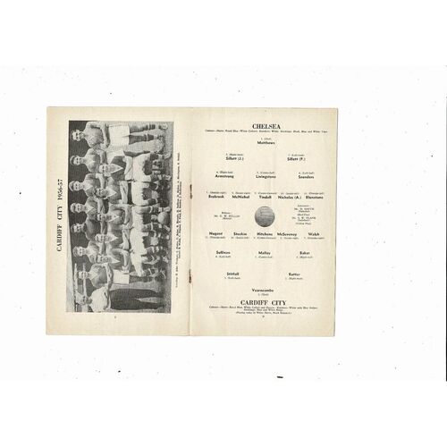 1956/57 Chelsea v Cardiff City Football Programme
