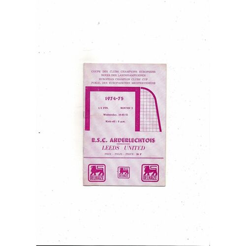 European Cup/Champions League Football Programmes