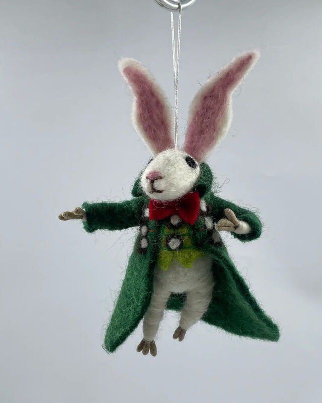 Green Rabbit Christmas Deco