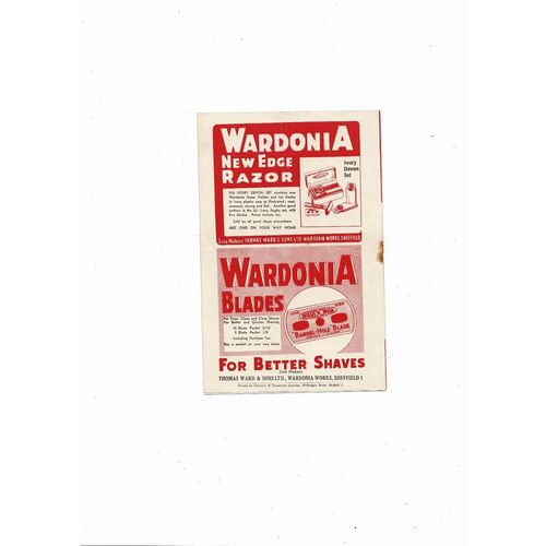 1953/54 Sheffield United v Sheffield Wednesday FA Cup Football Programme