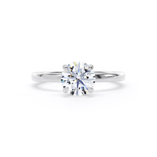 Round brilliant solitaire with hidden halo