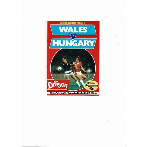 1985 Wales v Hungary International Football Programme @ Cardiff City