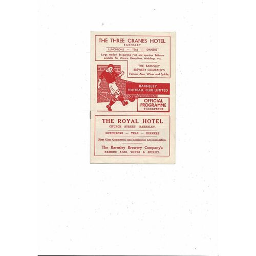 1955/56 Barnsley v Stoke City Football Programme