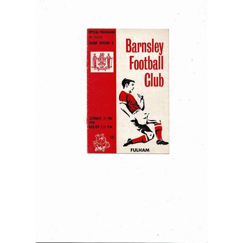 1969/70 Barnsley v Fulham Football Programme