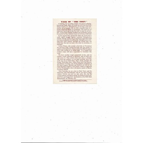 1957/58 Bexleyheath & Welling v Margate Kent League Football Programmes