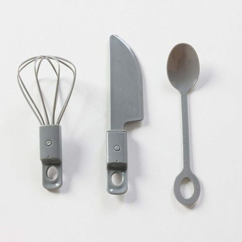 Large Kids Wooden Play Kitchen With Utensils Toys Children's Role Play Pretend Set Toy (Grey)