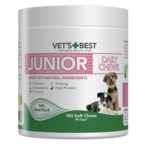 Vet’s Best Daily Chews for Junior Dogs – 180 Soft Chews (approx. 400g)