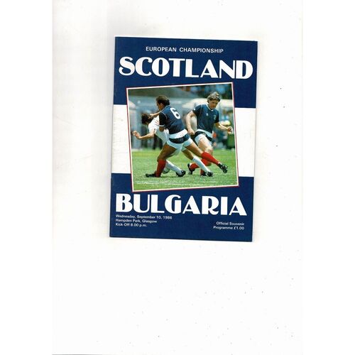 1986 Scotland v Bulgaria Football Programme