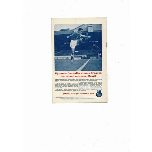 1961 England v Scotland Football Programme