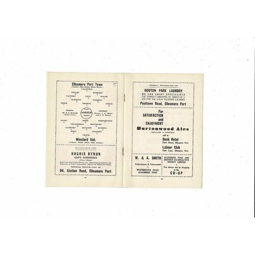 1960/61 Ellesmere Port Town v Winsford Res Cheshire League Football Programme
