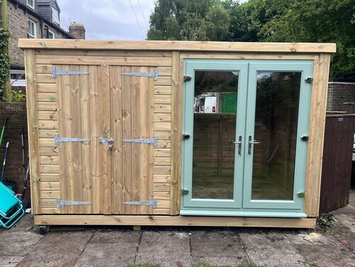 #PVC092 12x6 Pent Summer House Combi