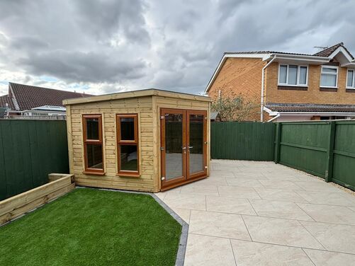 #PVC035 12x10 Corner Summer House