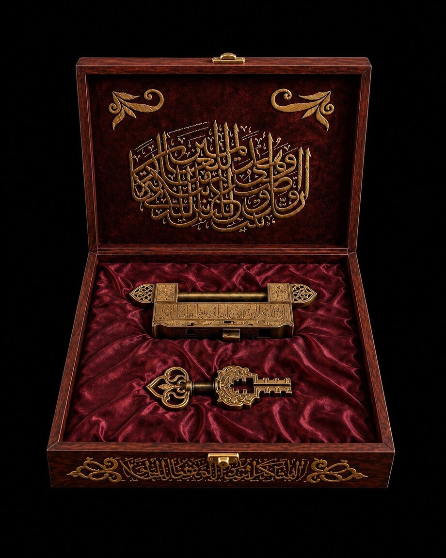 Kabba &amp; Chamber Keys | Kiswah Collection | Kaaba Kiswah panels London | Islamic heritage displays Birmingham | Faith-inspired gifts Manchester