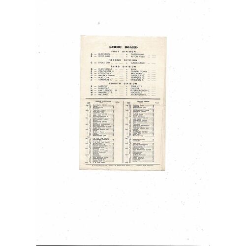 Manchester United v Everton Central League Football Programme August 1960/61