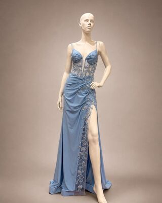 Sky blue Fitted | MiAmor Boutique | Prom Dresses Sutton Coldfield | Prom Dress Shop Birmingham | Evening Dresses Sutton Coldfield