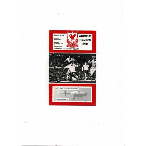 1978/79 Liverpool v Derby County Football Programme