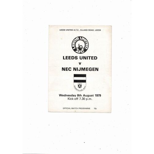 Leeds United v NEC Nijmegen Friendly Football Programme 1979/80
