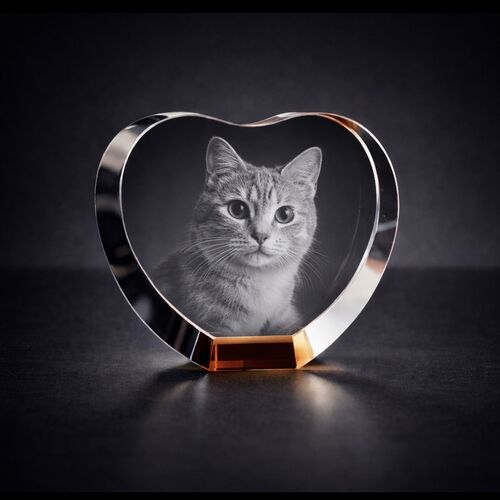 The Super Large 3D Tiree Colour heart Crystal