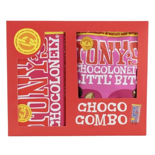 Tony’s Chocolonely Littl' Bits Combo - Milk Chocolate Caramel, Marshmallow & Biscuit Mix Duo - 280g