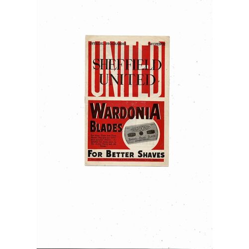 1946/47 Sheffield United v Brentford Football Programme