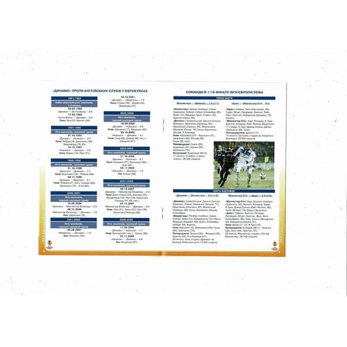 Dynamo Kiev v Manchester City Official Europa League Football Programme + 3 Unofficial Football Programmes 2010/11