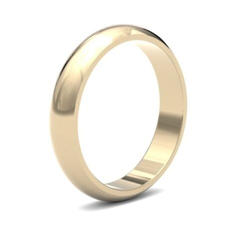 9ct 4mm D shape classic wedding ring