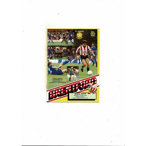 1984/85 Brentford v Hull City Football Programme