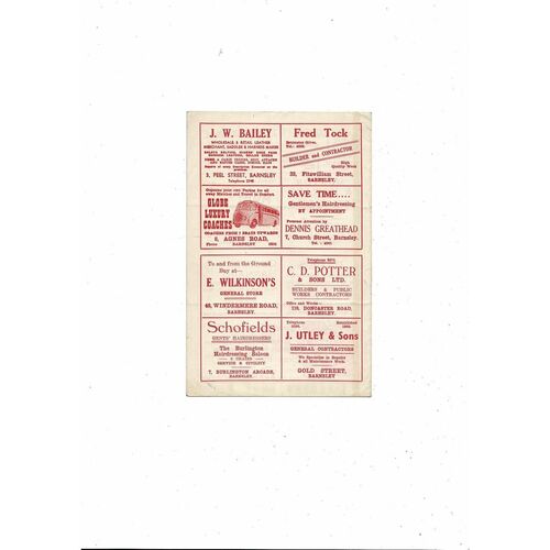 1954/55 Barnsley v Rochdale Football Programme