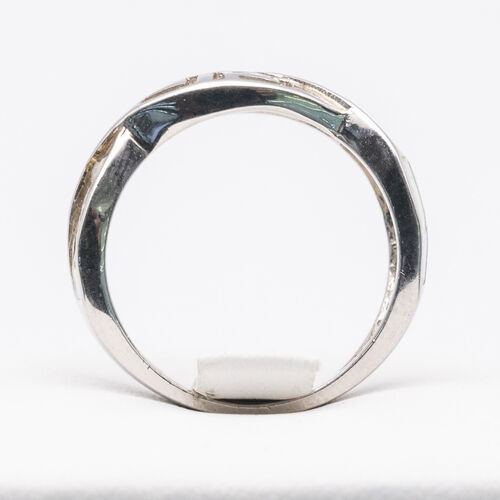 Bezel set white opalite stone on 925 sterling silver ring