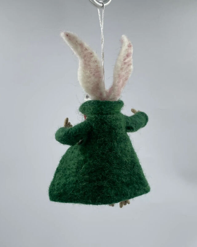 Green Rabbit Christmas Deco