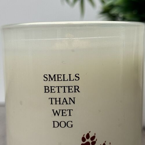 Smells better than wet dog candle