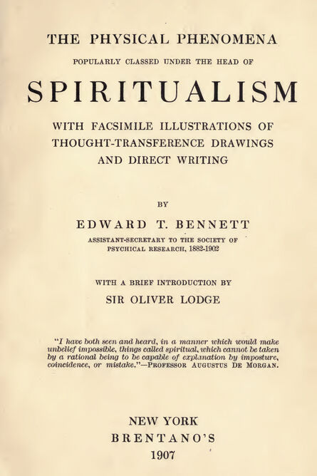 1907 | The Physical Phenomena of Spiritualism