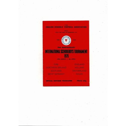 1979 England International Schoolboys Tournament Football Programme