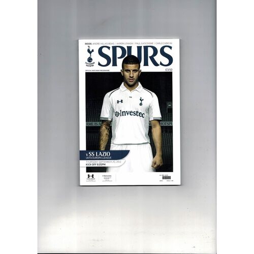 Tottenham Hotspur v Lazio Europa League Football Programme 2012/13