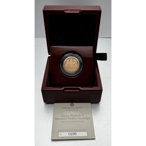 2022 Gold Proof King Charles III Memorial Piedfort Sovereign