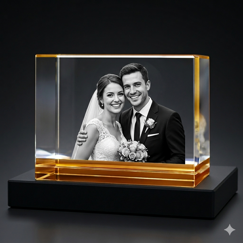 Super Colour Deluxe XXL Honey Amber 3D Crystal Photo Gift