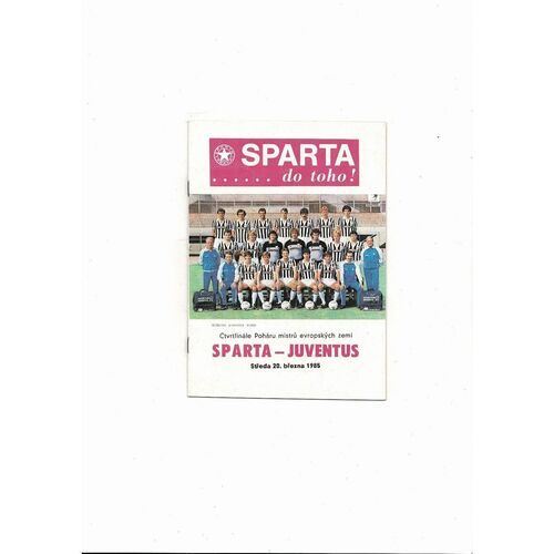 Sparta Prague v Juventus European Cup Football Programme 1984/85