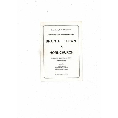 1986/87 Braintree Town v Hornchurch Essex Senior Challenge Trophy Final