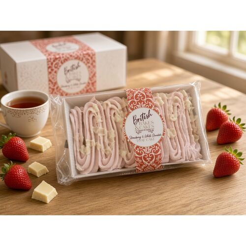 Case of British Bakes & Cakes Strawberry & White Chocolate Loaf Cake 6x280g