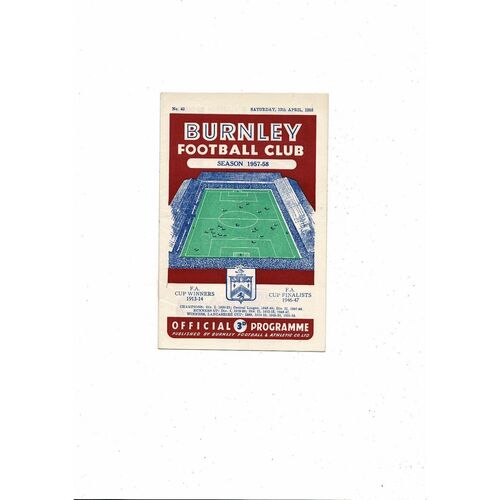 1957/58 Burnley v Wolves Football Programme