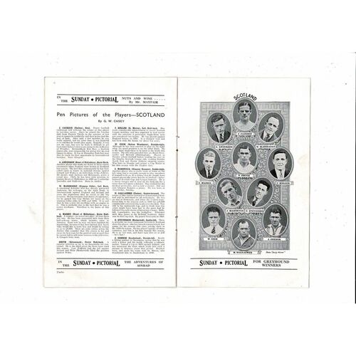 1934 England v Scotland Home International Original Football Programme